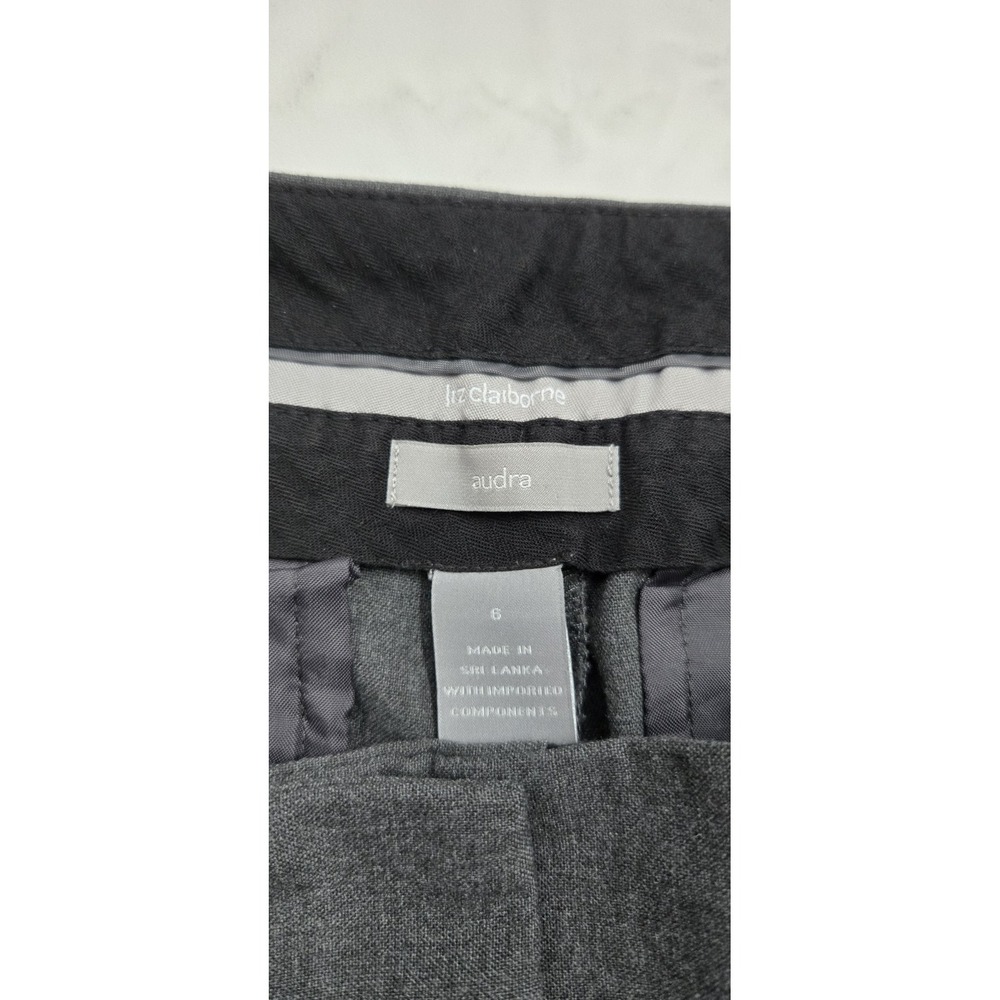 Liz Claiborne Women's Dress Pants Size 6 Audra Gray Straight Mid Rise - Picture 6 of 14